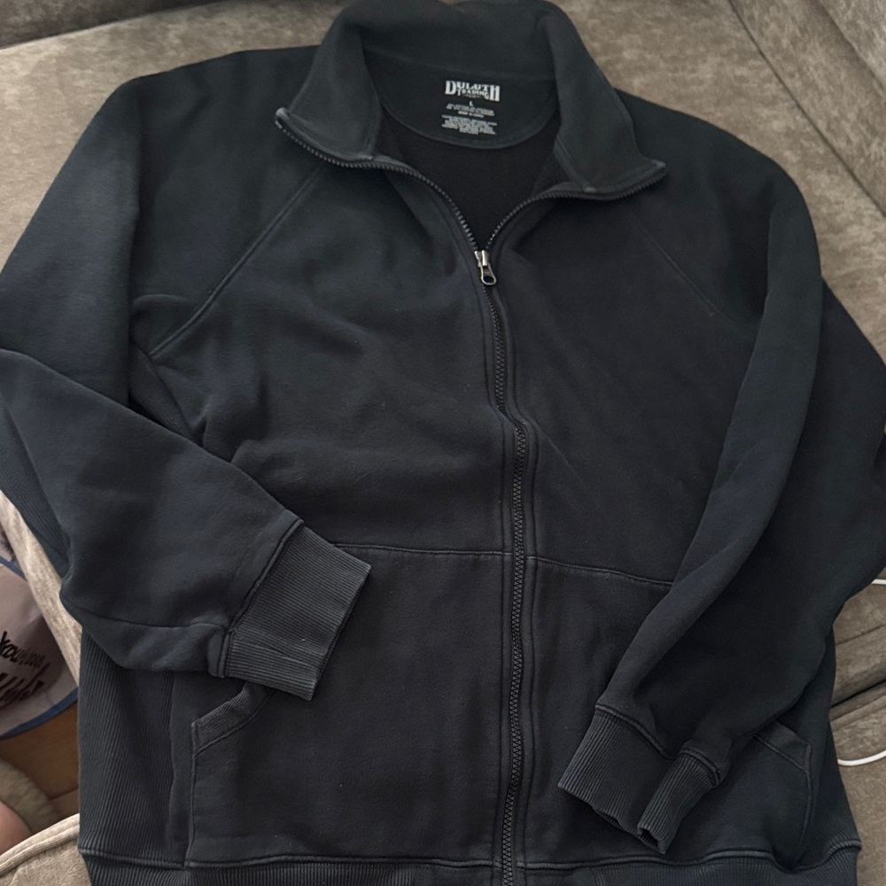 Men’s Black Full-Zip Sweater Jacket